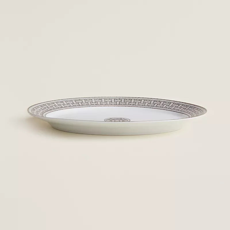 Platou oval din porțelan Silver